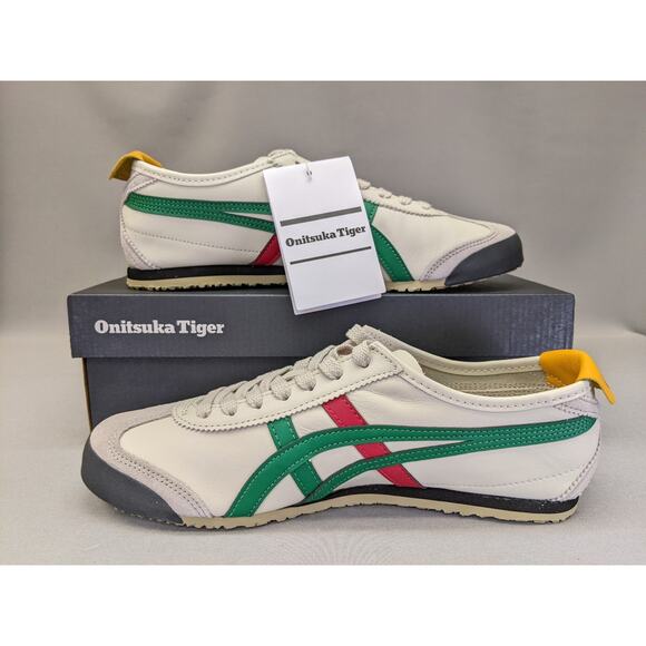 Authentic Onitsuka Tiger MEXICO 66 Leather 1183C102 201 BIRCH/GREEN Size US 7.5 - Picture 3 of 12